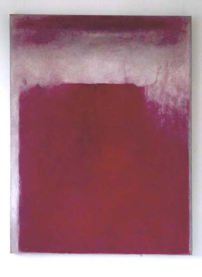 Rosé auf blau 2001, Öl auf Leinwand, 110 X 145 cm