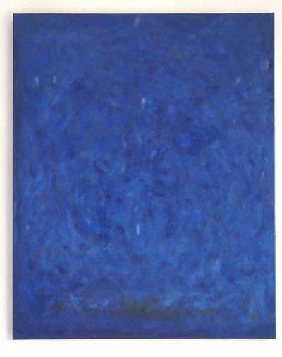 Rosé auf blau 2001, Öl auf Leinwand, 110 X 145 cm